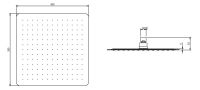 Vorschau: Villeroy&Boch Universal Showers Edelstahl-Regenbrause rechteckig 30x30cm, chrom TVC00040230061 Zeichnung