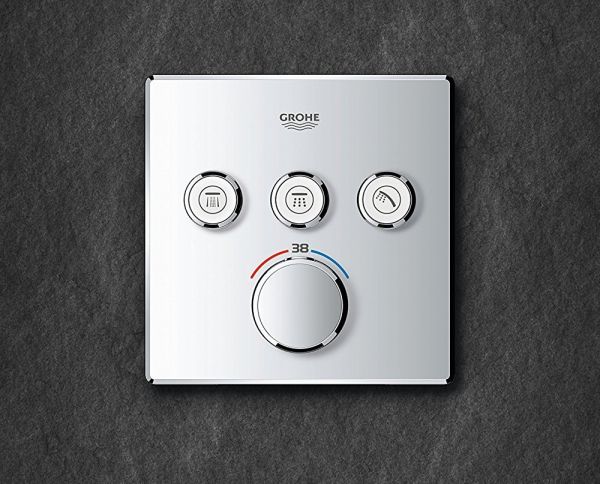 Grohe Grohtherm SmartControl Thermostat mit 3 Absperrventilen, Fertigmontageset eckig