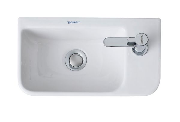 Duravit ME by Starck Handwaschbecken 40x22cm mit Hahnloch, ohne Überlauf, WonderGliss, weiß 07174000001