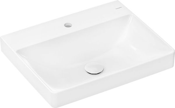 Hansgrohe Xelu Q Waschbecken 60x48cm mit 1 Hahnloch, ohne Überlauf, ungeschliffen, weiß 61016450