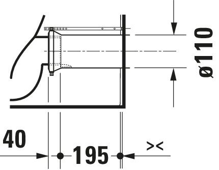 Duravit ME by Starck Stand-WC für Kombination, Tiefspüler, spülrandlos, WonderGliss, weiß