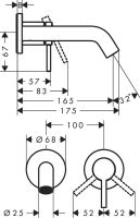 Vorschau: Hansgrohe Tecturis S Waschtischarmatur Unterputz für Wandmontage mit Auslauf 16,5cm, weiß matt