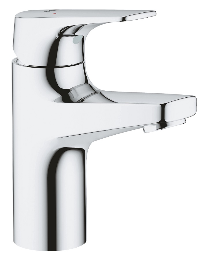 Grohe BauFlow Einhand-Waschtischbatterie, glatter Korper, S-Size, chrom