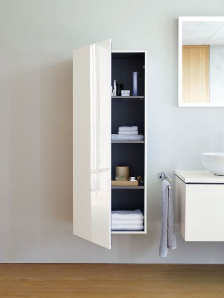 Duravit L-Cube Halbhochschrank 50x132x36,3cm mit 1 Tür, Türanschlag links