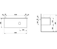 Vorschau: Laufen IL BAGNO ALESSI One Schubladenelement 1200, Ausschnitt rechts, zu Waschtisch H818974