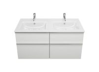 Vorschau: Burgbad Eqio Slim Badmöbel-Set mit LED-Spiegelschrank, Doppelwaschtisch & Unterschrank 122cm