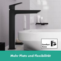 Vorschau: Hansgrohe Logis Waschtischarmatur 240 Fine ohne Ablaufgarnitur, schwarz matt
