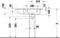 Vorschau: Duravit ME by Starck Waschtisch 83x49cm, mit Überlauf, mit Wondergliss, weiß 23468300001