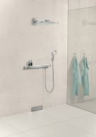 Vorschau: Hansgrohe Rainmaker Select 460 1jet Kopfbrause EcoSmart 9 l/min mit Brausearm 46,2cm, weiß/chrom