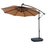NetSpa Sonnenschirm mit LED-Beleuchtung und Schirmständer, beige