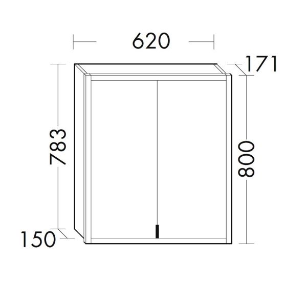 Burgbad rl20 Spiegelschrank 62x80cm mit Lichtrahmen, Wandeinbau SPVL060F6947