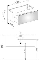 Vorschau: Keuco X-Line Waschtischunterbau mit Frontauszug, 100x40x49cm 33171180000