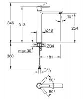 Vorschau: Grohe Lineare Einhand-Waschtischbatterie XL-Size, glatter Körper, wassersparend