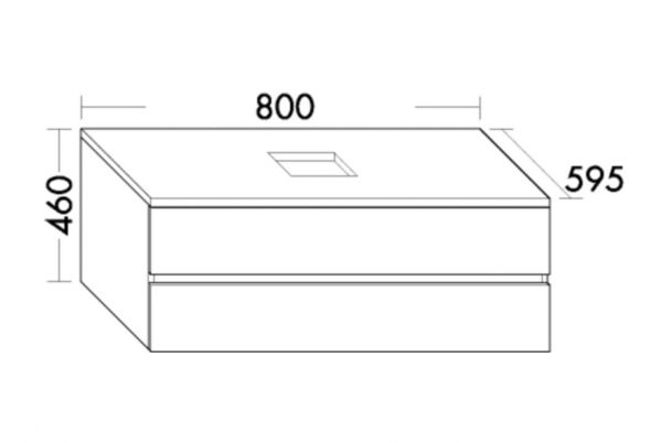 Burgbad Cube Waschtischunterschrank passend zu Grohe Cube Aufsatzschalen, mit 2 Auszügen, 80cm WWXX080F3781
