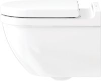 Vorschau: Duravit Starck 3 Wand-WC Set inkl. WC-Sitz mit Absenkautomatik, 54x37cm, oval, rimless, weiß 45270900A1