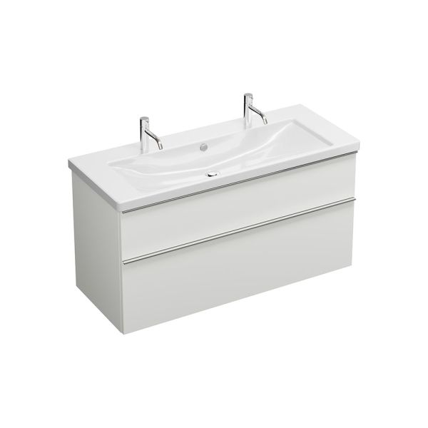 Burgbad Eqio Keramik-Waschtisch 123cm mit Waschtischunterschrank