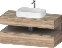 Vorschau: Duravit Qatego Unterschrank für Aufsatzbecken 120x55cm in eiche marmoriert, mit offenem Fach in basalt matt QA4732