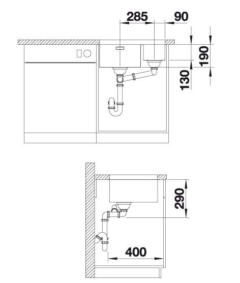 Blanco Andano 340/180-U Unterbaubecken rechts, edelstahl seidenglanz