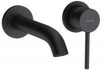 Vorschau: Kludi Bozz Unterputz-Waschtisch-Zweiloch-Wand-Einhandmischer 180mm mattschwarz 382443976