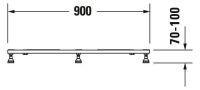 Vorschau: Duravit Tempano Fußgestell höhenverstellbar 70 - 100mm 900x800x85mm