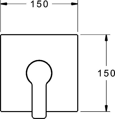 Hansa Hansaligna Fertigmontageset Einhand-Brause-Batterie, Rosette eckig, chrom