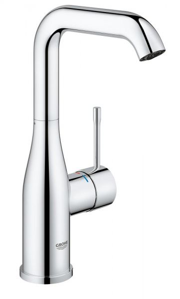 Grohe Essence Einhand-Waschtischbatterie, L-Size, schwenkbarer Auslauf, glatter Körper, chrom