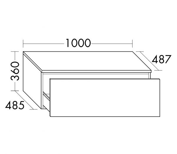 Burgbad Lin20 Sideboard mit 1 Auszug, 100cm USIQ100F5351