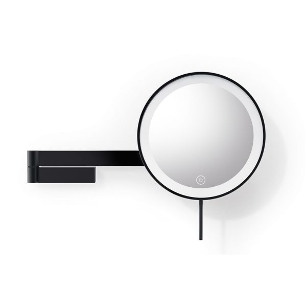 ZACK LINEA LED-Kosmetikspiegel Ø20cm, 5-fache Vergrößerung, schwarz matt 40583 