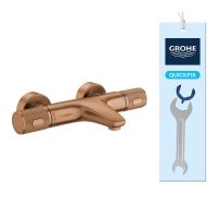 Vorschau: Grohe Precision Feel Thermostat-Wannenbatterie mit ProGrip Rändelstruktur, warm sunset gebürstet