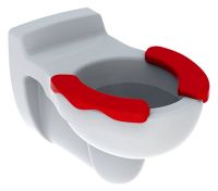 Geberit Bambini Wand-WC für Kinder, Tiefspüler, mit Sitzauflage rot