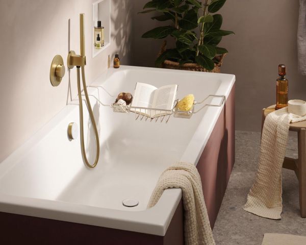 hansgrohe Exafill Fertigset Wanneneinlauf, Ablauf- & Überlaufgarnitur, brushed bronze/weiß glanz 58119140 