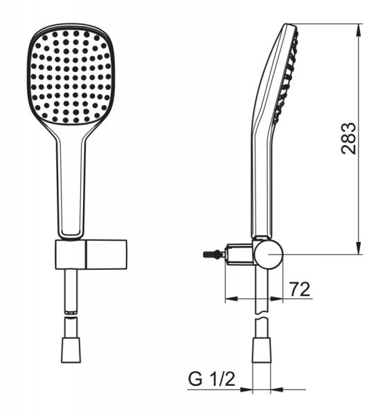 Hansa Hansaactivejet Style Set für Wannen-Batterien, 1-strahlig, weiß/chrom