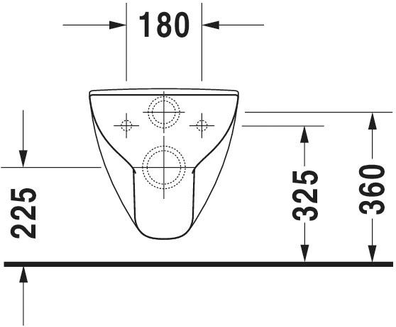 Duravit D-Code Wand-WC 70x36cm, eckig, barrierefreie Ausführung, HygieneGlaze, weiß