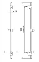 Vorschau: Hansa Hansabasicjet Wandstange 92cm, chrom