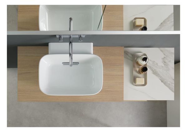 Geberit ONE Aufsatzwaschtisch Schalenform 50x43cm, CleanDrain