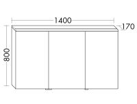 Vorschau: Burgbad Eqio Spiegelschrank mit horizontaler LED-Beleuchtung und 3 Spiegeltüren, 140x80cm