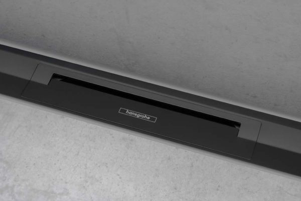 Hansgrohe RainDrain Flex Fertigset Duschrinne 100cm kürzbar, zur Wandmontage, schwarz matt 56053670