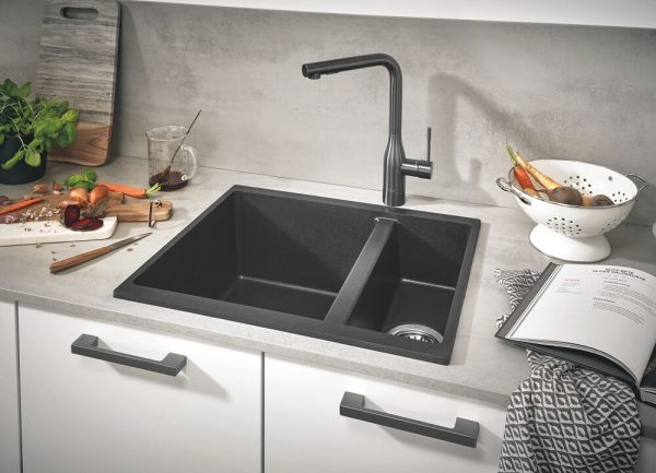 Grohe K500 60-C Küchenspüle Kompositspüle und Zusatzbecken 56x46cm granit schwarz 31648AP0