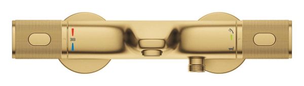Grohe Precision Feel Thermostat-Wannenbatterie mit ProGrip Rändelstruktur, cool sunrise gebürstet