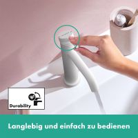 Vorschau: Hansgrohe Tecturis S Waschtischarmatur 110 mit Zugstangen-Ablaufgarnitur, weiß matt