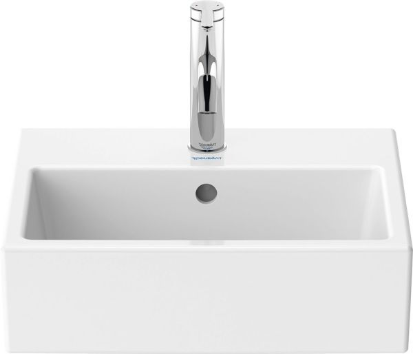 Duravit Vero Air Handwaschbecken rechteckig 45x35cm, mit 1 Hahnloch, mit Überlauf, WonderGliss, weiß 07244500001