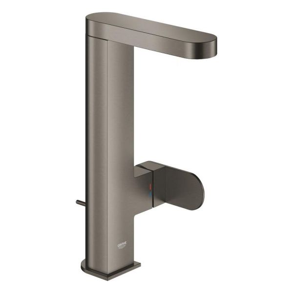 Grohe Plus Waschtischbatterie, L-Size, Zugstangen-Ablaufgarnitur, hard garphite gebürstet 23851AL4