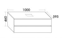 Burgbad Cube Waschtischunterschrank passend zu Grohe Cube Aufsatzschalen, mit 2 Auszügen, 100cm WWXX100F3781