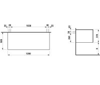 Vorschau: Laufen IL BAGNO ALESSI One Schubladenelement 1200, ohne Ausschnitt, Vollauszug