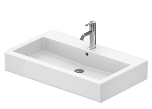 Duravit Vero Waschtisch rechteckig 80x47cm, 1 Hahnloch, mit Überlauf, WonderGliss, weiß 04548000001