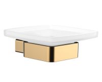 emco loft Seifenhalter Wandmodell, Kristallglas satiniert, gold poliert 053000700