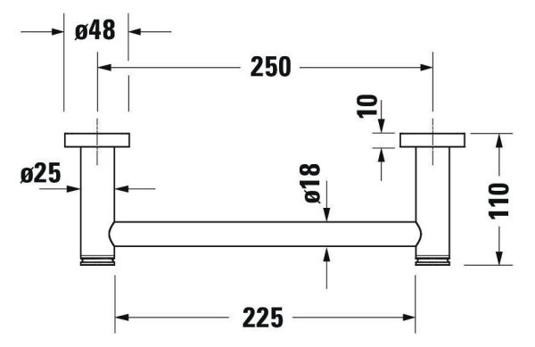 Duravit D-Code Wannengriff wandhängend, chrom 0099141000