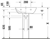 Vorschau: Duravit ME by Starck Waschtisch 65x49cm, mit Überlauf, ohne Wondergliss, weiß 2335653200