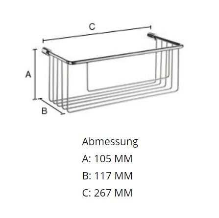 Smedbo Sideline Basic Seifenkorb gerade einfach, 26,7x10,5cm, chrom