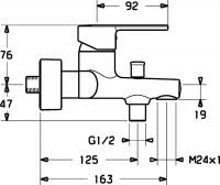 Vorschau: Hansa Hansaronda Einhand-Wannen-Batterie, für Wandaufbau, chrom